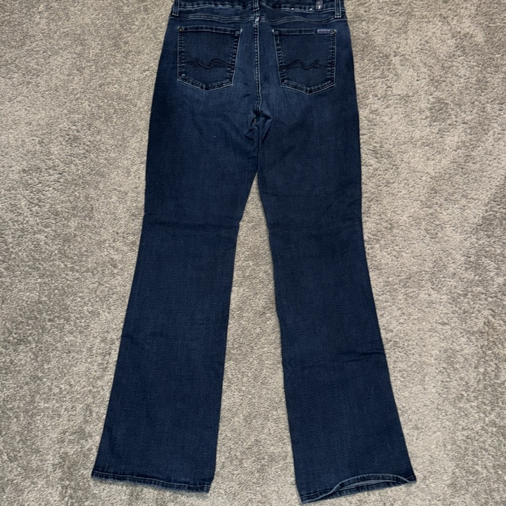 7 For All Mankind Dark Indigo Flare Jeans - Picture 6 of 6